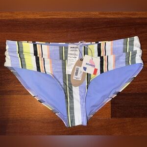 $60 PRANA Vertical Stripes PRESOLANA Bikini Bottom ~ MORNING GLORY ~ Size SMALL